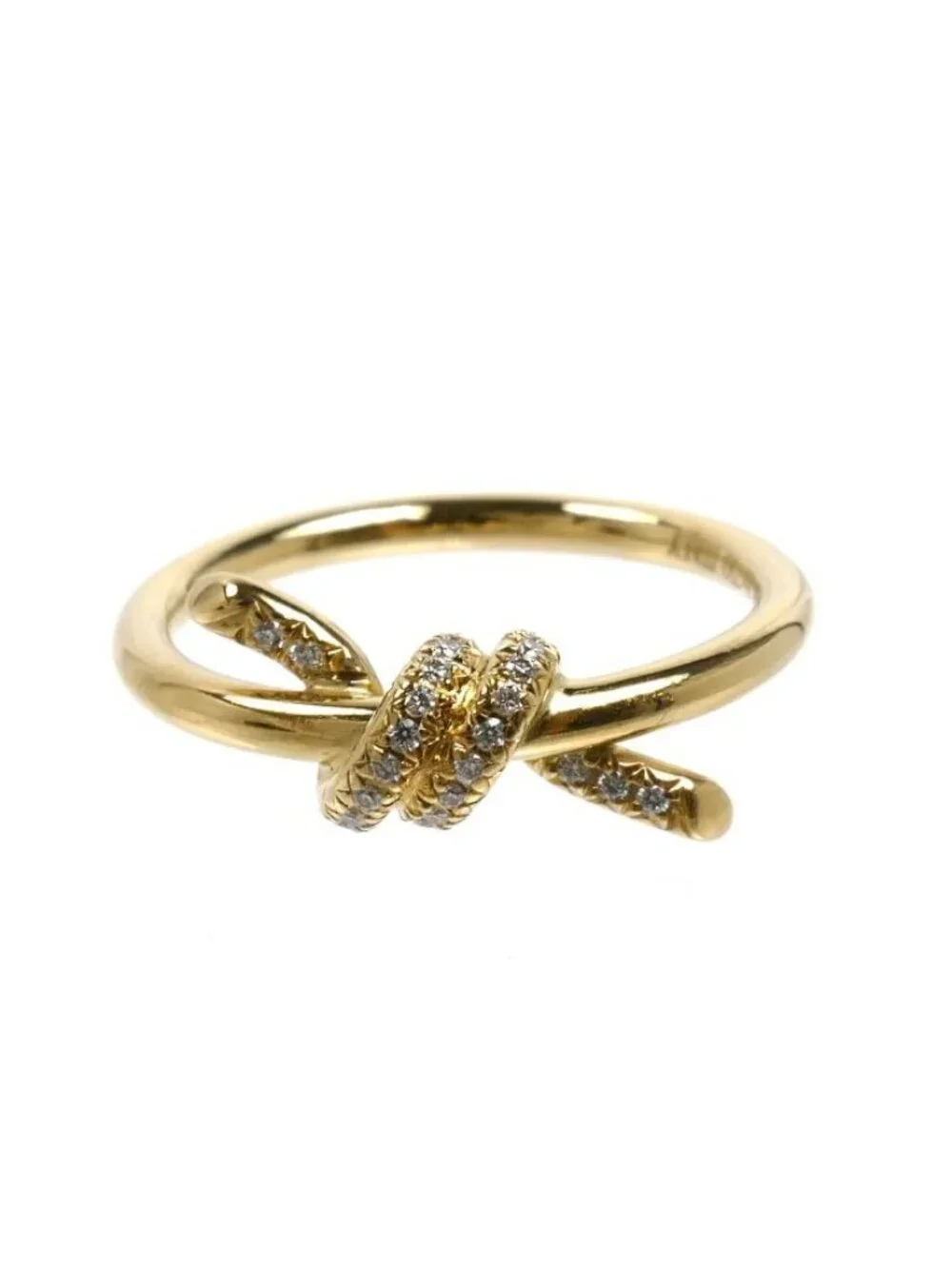 Tiffany & Co 18k Yellow Gold Knot Diamond Ring